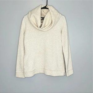 J. Crew Mercantile Cream Knit Pullover Funnel Neck Sweatshirt Size Medium